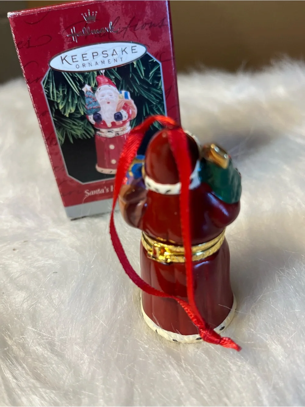 Hallmark Ornament-Santa’s Hidden Surprise- Trinket Box Ornament